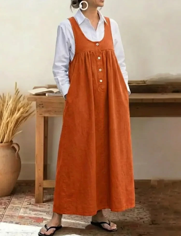 Charlotte Mitchell | Casual Maxi Dress With Button Detail For Women