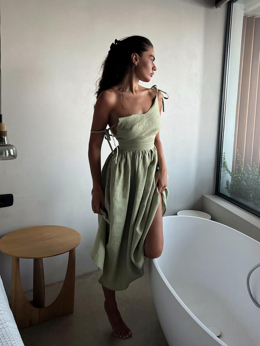 Mia Williams | Cotton V-Neck Midi Dress For Women