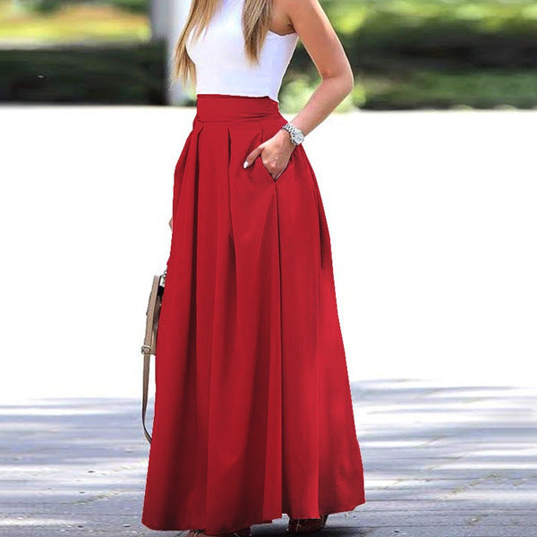 Camille Rossi | Elegant Pleated Maxi Skirt For Women