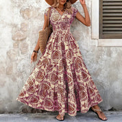 Ella Thompson | Floral V-Neck Maxi Dress For Women