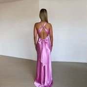 Mafalda Hunbrook | Silky Cross-Back Maxi Dress For Women