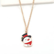 Yule Star | Gold Santa Snowman Elk Christmas Necklace For Women