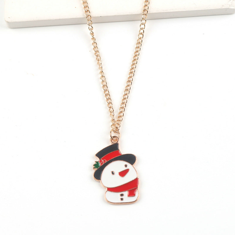 Yule Star | Gold Santa Snowman Elk Christmas Necklace For Women
