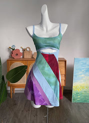 Tara Kelly | Patchwork Cut Out Mini Dress For Women