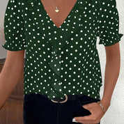 Bridget Fenwick | Color Block Blouse With Bubble Sleeves
