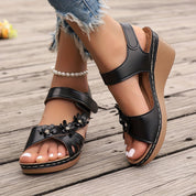 Elise Sheridan | Wedge Sandals With Floral Detail For Women