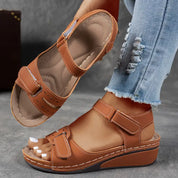 Mia Reynolds | Soft Leather Orthopedic Wedge Sandals For Women