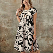 Marnie Costello | Tiered Geometric Print Midi Dress For Women