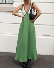 Rosalind Hawke | Maxi Dress With Colorblock V-Neck For Women