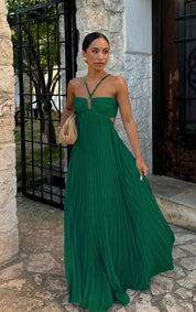 Lily Crompton | Pleated Halter Maxi Dress For Women