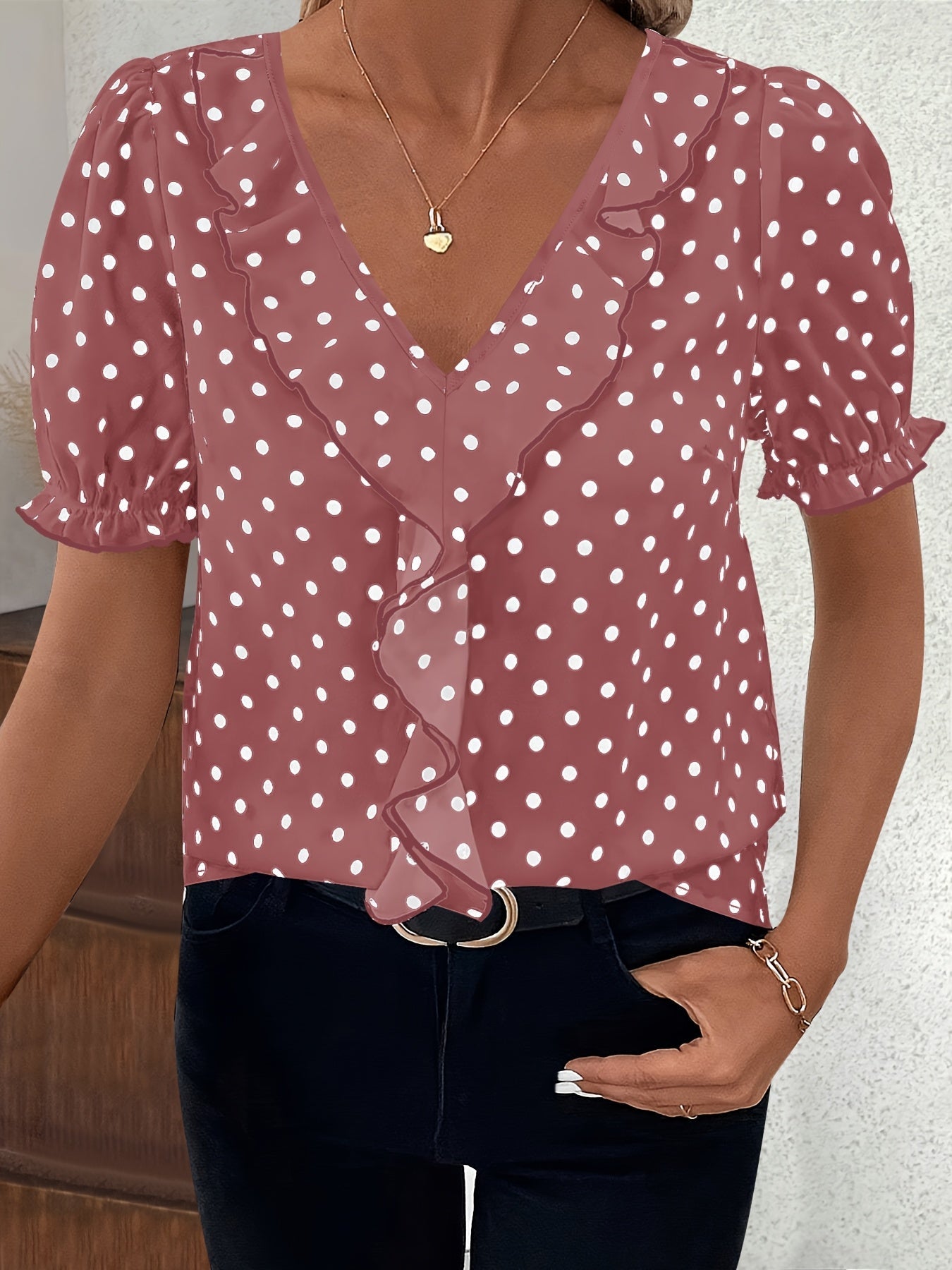 Bridget Fenwick | Color Block Blouse With Bubble Sleeves
