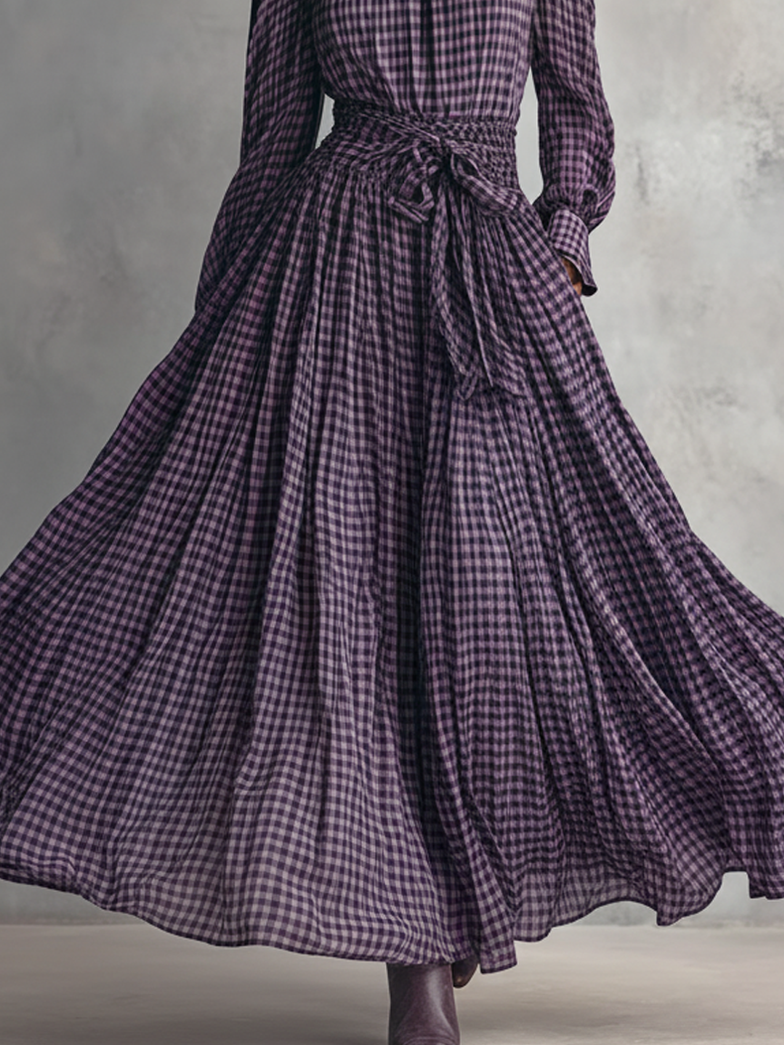 Eloise Sheffield | Plaid Blouse And Skirt Set For Women