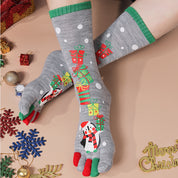Jingle Bell | Red Santa Print Christmas Socks For Women