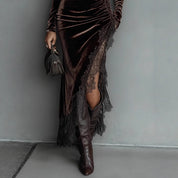 Vivienne Hartley | Elegant Velvet Maxi Races Dress For Women