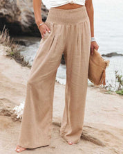 Evie Thornton | Linen Wide-Leg Beach Pants For Women