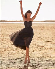 Isla Kelly | Strapless Tulle Midi Dress For Women