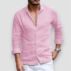 Bruno Harthurst | Grey Relaxed Linen-Look Shirt For Men