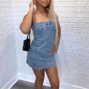 Imogen Baxter | Strapless Denim Mini Dress For Women