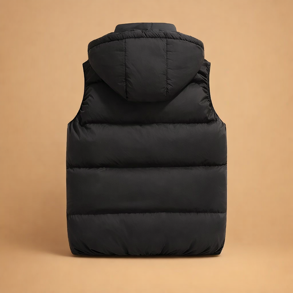 black-puffer-vest-back-view-posed-model-european-studio-caramel-sand-background.png