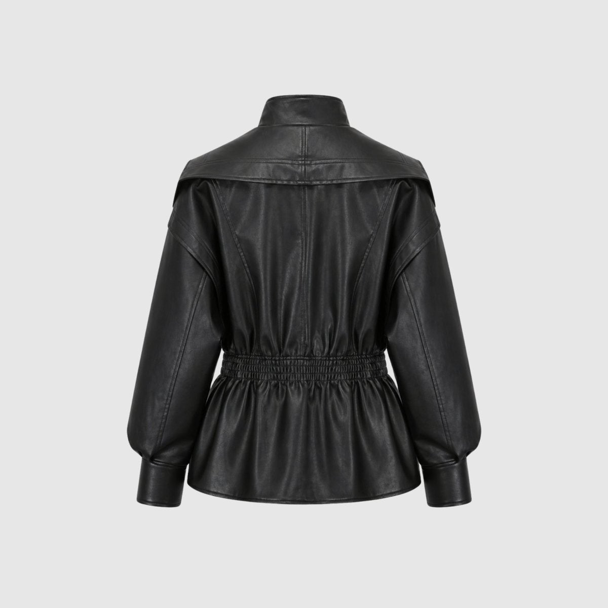 Valentina Moreau | Luxe Faux Leather Peplum Jacket For Women