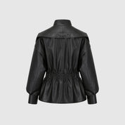 Valentina Moreau | Luxe Faux Leather Peplum Jacket For Women