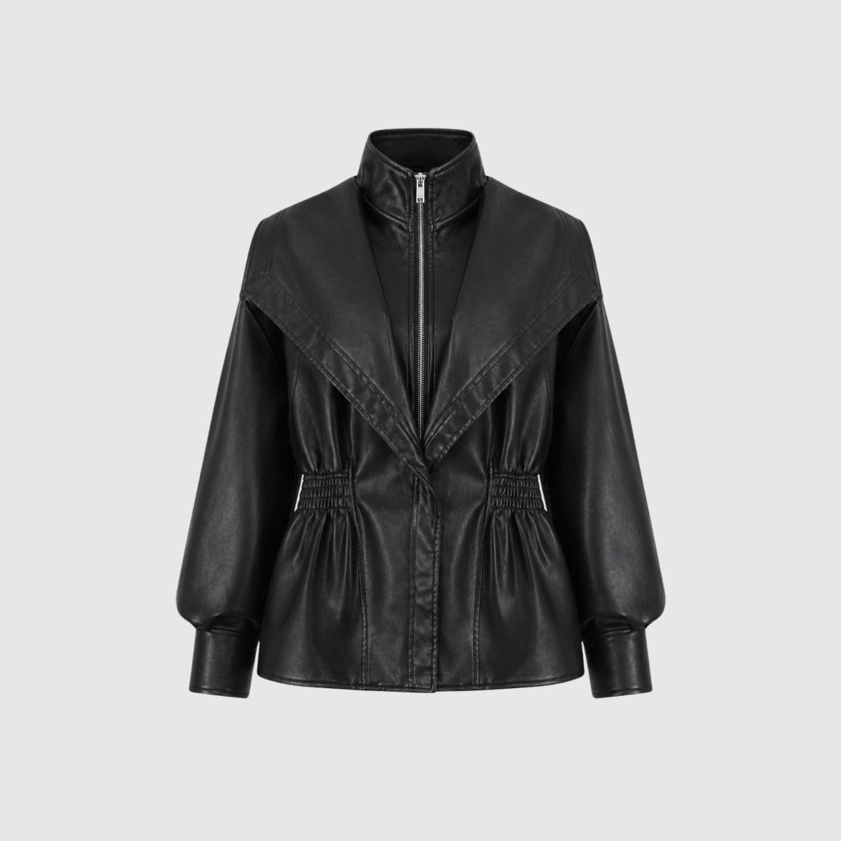Valentina Moreau | Luxe Faux Leather Peplum Jacket For Women