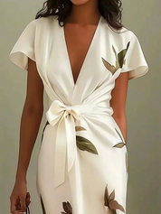 Brooke Johnston | Wrap-Front Floral Midi Dress For Women