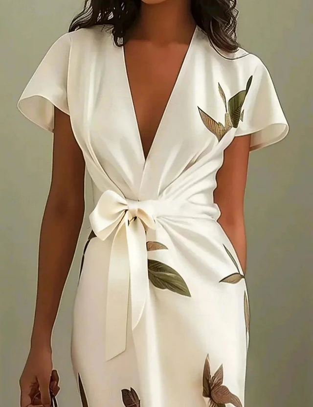 Brooke Johnston | Wrap-Front Floral Midi Dress For Women