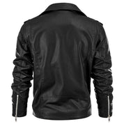 Damien Laurent | Classic Leather Biker Jacket For Men