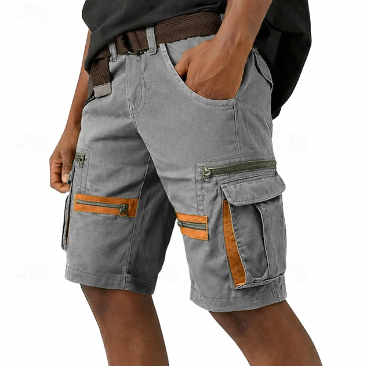 Brodie Hensley | Black Contrast Pocket Cargo Shorts For Men
