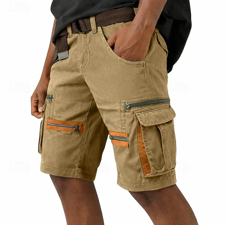 Brodie Hensley | Black Contrast Pocket Cargo Shorts For Men