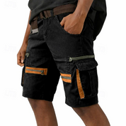 Brodie Hensley | Black Contrast Pocket Cargo Shorts For Men