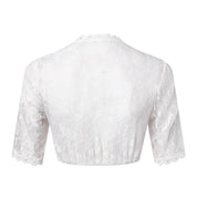 Brooke Ellery | White Lace Crop Top With Half Sleeves For Women