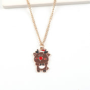 Yule Star | Gold Santa Snowman Elk Christmas Necklace For Women
