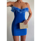 Tara Murphy | Feather Trim Cocktail Dress For Women