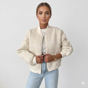 Sophie Laurent | Quilted Bomber Jacket With Luxe Texture For Women