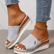 Marina Beckett | Woven Espadrille Wedge Sandals For Women