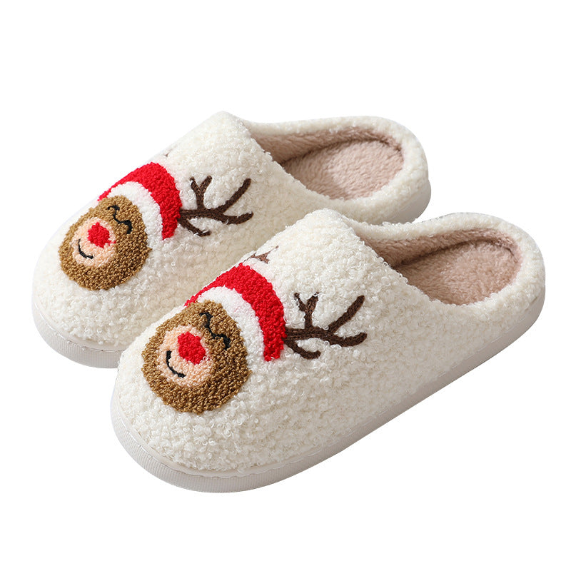 Frosty Cheer | Cream Santa Christmas Slippers Unisex