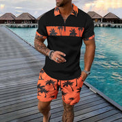 Kai Fairweather | Tropical Print Polo & Shorts Set For Men