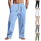 Owen Mitchell | Relaxed Linen-Blend Beach Trousers For Men
