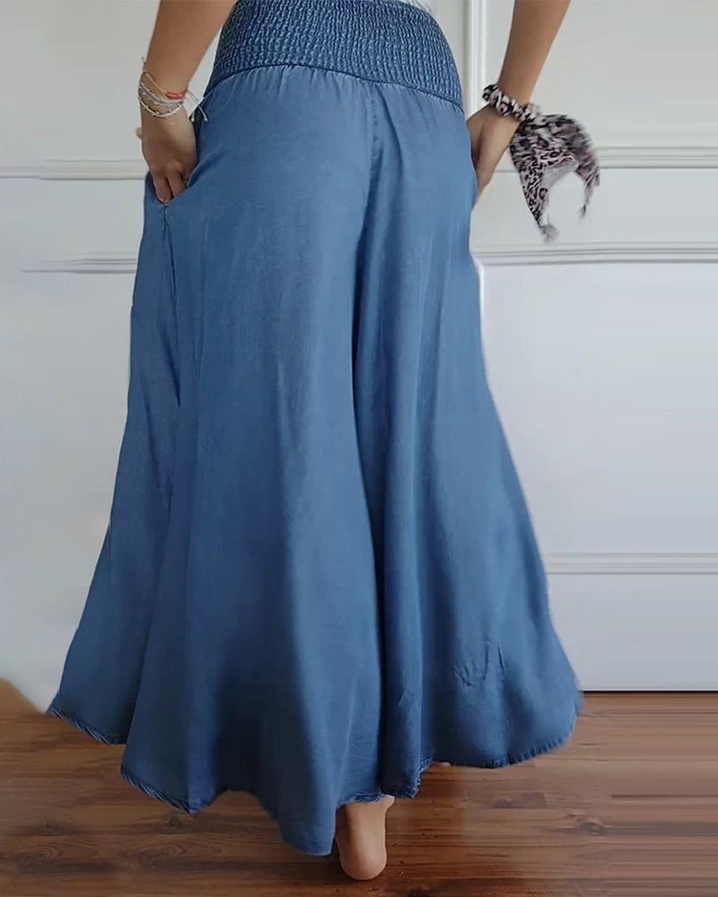 Beatrice Lonsdale | Linen Maxi Skirt With Elastic Waist For Women