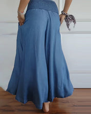 Beatrice Lonsdale | Linen Maxi Skirt With Elastic Waist For Women