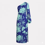 Camille Laurent | One-Shoulder Floral Maxi Dress with Flowing Silhouette For Women
