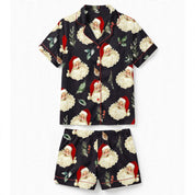 Tinsel Town | Black Candy Cane Print Christmas Pyjamas For Women