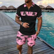 Kai Fairweather | Tropical Print Polo & Shorts Set For Men