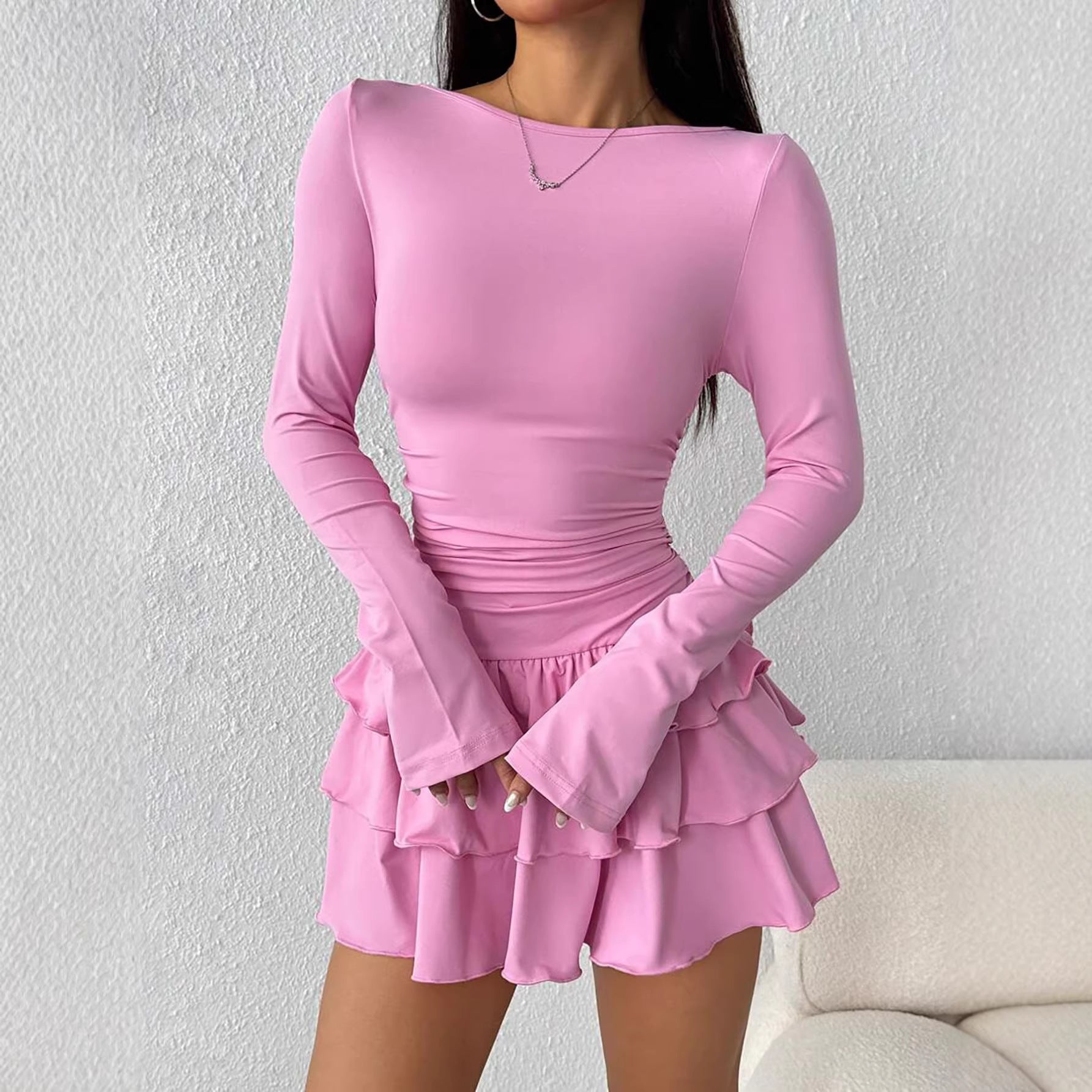 Jade King | Ruffle Hem Sheath Mini Dress For Women