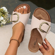 Giulia Moretti | Minimal Buckle Slide Sandals For Women