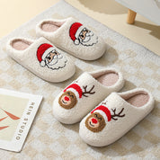 Frosty Cheer | Cream Santa Christmas Slippers Unisex