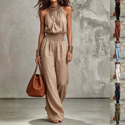 Sienna Murphy | Halter Wide-Leg Jumpsuit For Women