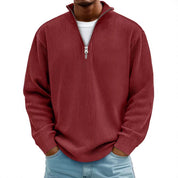 Liam Robertson | Ribbed Corduroy Quarter-Zip Sweatshirt For Men